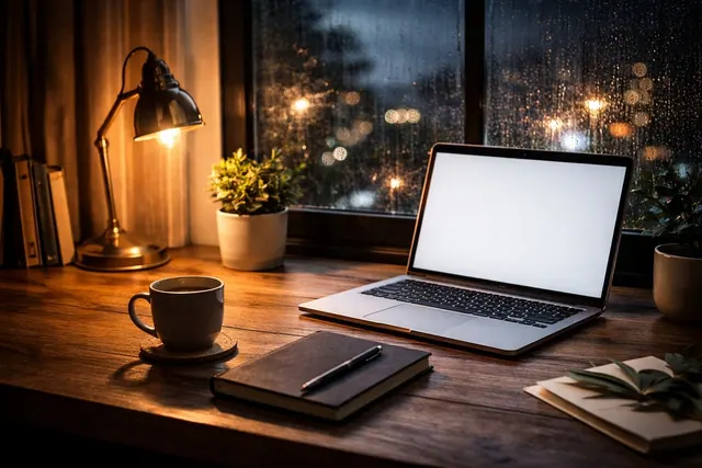 workspace, home office, 4k wallpaper, laptop mockup, blank screen, desk setup, 4k wallpaper 1920x1080, cozy workspace, night work, full hd wallpaper, productivity, remote work, fre. Virtual assistant agency referral strategies owners swear by